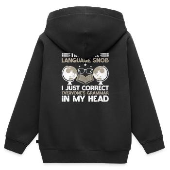 Foreign Language Teacher School Languages Teachers - Kids Premium Organic Zip-up Hoodie - black - Back - AI Model Kid Male (0cm)
