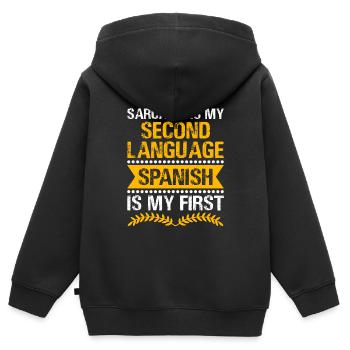 Foreign Language Teacher School Languages Teachers - Kids Premium Organic Zip-up Hoodie - black - Back - AI Model Kid Male (0cm)