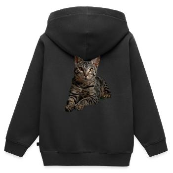 Egyptian Mau - Kinder Premium Organic Zip Hoodie - Schwarz - Hinten - AI Model Kid Male (0cm)