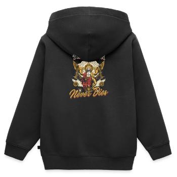 La tradition orthodoxe ne meurt jamais - Sweat Premium à capuche zippé enfant bio - noir - Dos - AI Model Kid Male (0cm)