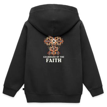 Les gardiens orthodoxes de la foi - Sweat Premium à capuche zippé enfant bio - noir - Dos - AI Model Kid Male (0cm)