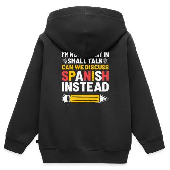 Foreign Language Teacher School Languages Teachers - Kids Premium Organic Zip-up Hoodie - black - Back - AI Model Kid Male (0cm)