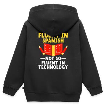 Foreign Language Teacher School Languages Teachers - Kids Premium Organic Zip-up Hoodie - black - Back - AI Model Kid Male (0cm)