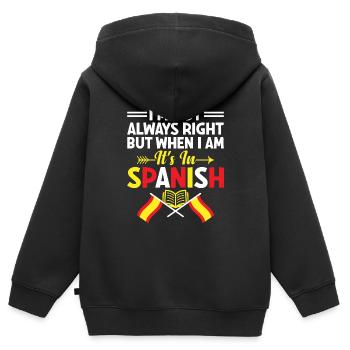 Foreign Language Teacher School Languages Teachers - Kids Premium Organic Zip-up Hoodie - black - Back - AI Model Kid Male (0cm)