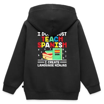 Foreign Language Teacher School Languages Teachers - Kids Premium Organic Zip-up Hoodie - black - Back - AI Model Kid Male (0cm)