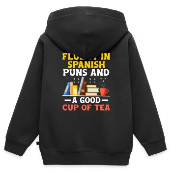 Foreign Language Teacher School Languages Teachers - Kids Premium Organic Zip-up Hoodie - black - Back - AI Model Kid Male (0cm)