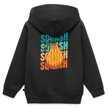 Squash - Kinder Premium Organic Zip Hoodie - Schwarz - Hinten - AI Model Kid Male (0cm)