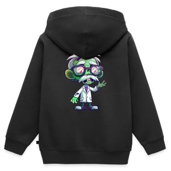 Halloween scientifique - Sweat Premium à capuche zippé enfant bio - noir - Dos - AI Model Kid Male (0cm)