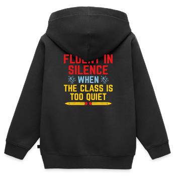 Foreign Language Teacher School Languages Teachers - Kids Premium Organic Zip-up Hoodie - black - Back - AI Model Kid Male (0cm)