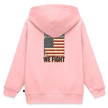 MS-Bewusstsein Gemeinsam kämpfen wir - Kinder Premium Organic Zip Hoodie - Rosa - Hinten - AI Model Kid Female (0cm)