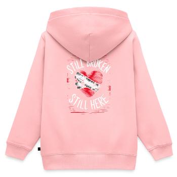 Emo Revival und Alternative Mode für Szene Kids - Kinder Premium Organic Zip Hoodie - Rosa - Hinten - AI Model Kid Female (0cm)