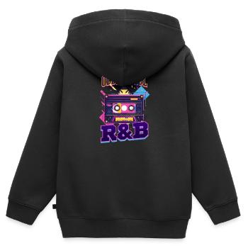 années 90 R&B Old School R&B - Sweat Premium à capuche zippé enfant bio - noir - Dos - AI Model Kid Male (0cm)