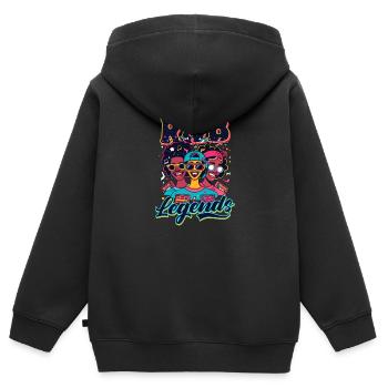 90s R&B R&B Legends - Kids Premium Organic Zip-up Hoodie - black - Back - AI Model Kid Male (0cm)