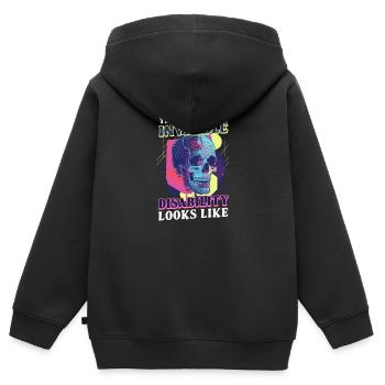 Handicap invisible À quoi ressemble An - Sweat Premium à capuche zippé enfant bio - noir - Dos - AI Model Kid Male (0cm)