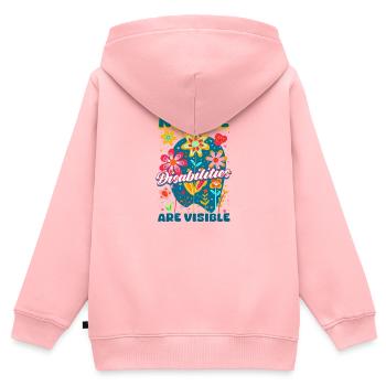 Unsichtbare Behinderung Nicht alle sind sichtbar - Kinder Premium Organic Zip Hoodie - Rosa - Hinten - AI Model Kid Female (0cm)