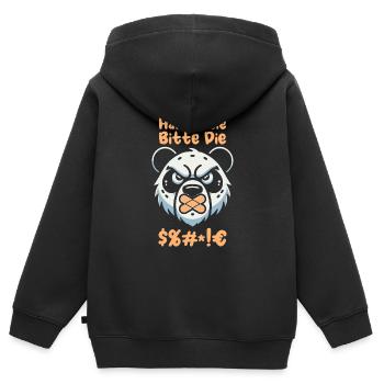 Großer Panda Pandabär - Kinder Premium Organic Zip Hoodie - Schwarz - Hinten - AI Model Kid Male (0cm)