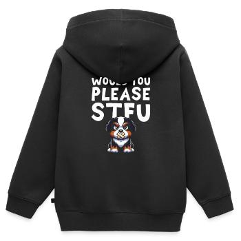 Bernese Mountain Dog Stfu Would You Please Shut Up - Kids Premium Organic Zip-up Hoodie - black - Back - AI Model Kid Male (0cm)
