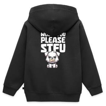 Wheaten Terrier Stfu Would You Please Shut Up - Kids Premium Organic Zip-up Hoodie - black - Back - AI Model Kid Male (0cm)