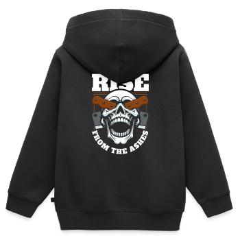 Fleischer Metzger Schlachter Schädel - Kinder Premium Organic Zip Hoodie - Schwarz - Hinten - AI Model Kid Male (0cm)