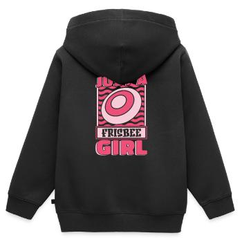 Frisbee juste une fille de frisbee - Sweat Premium à capuche zippé enfant bio - noir - Dos - AI Model Kid Male (0cm)