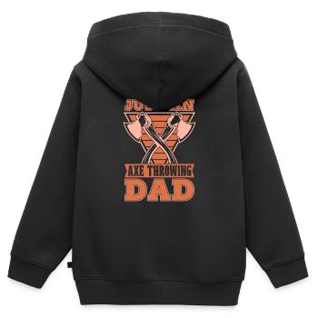 Lanceur de hache juste un père lanceur de hache - Sweat Premium à capuche zippé enfant bio - noir - Dos - AI Model Kid Male (0cm)