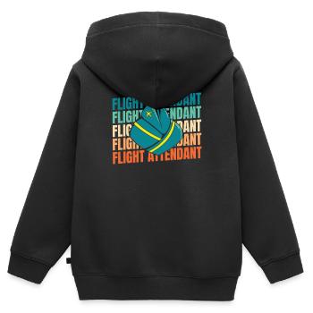 Flight Attendant Stewardess - Kids Premium Organic Zip-up Hoodie - black - Back - AI Model Kid Male (0cm)