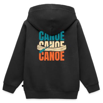 Canoë canoë - Sweat Premium à capuche zippé enfant bio - noir - Dos - AI Model Kid Male (0cm)