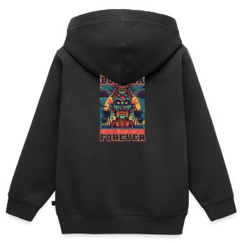 Puerto Rico Boricua für immer - Kinder Premium Organic Zip Hoodie - Schwarz - Hinten - AI Model Kid Male (0cm)