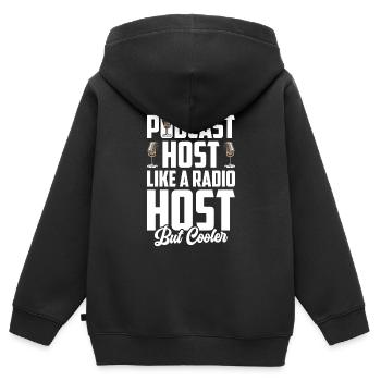 Podcast Host Podcaster Podcasting Podcast Listener - Kids Premium Organic Zip-up Hoodie - black - Back - AI Model Kid Male (0cm)