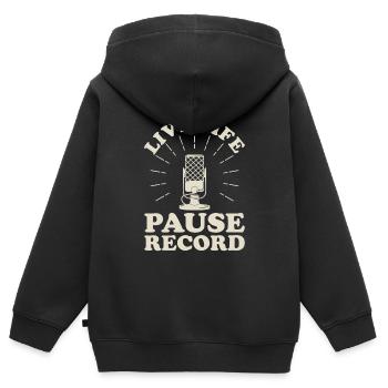 Podcast Host Podcaster Podcasting Podcast Listener - Kids Premium Organic Zip-up Hoodie - black - Back - AI Model Kid Male (0cm)