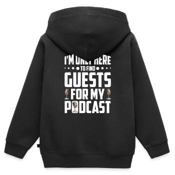Podcast Host Podcaster Podcasting Podcast Listener - Kids Premium Organic Zip-up Hoodie - black - Back - AI Model Kid Male (0cm)