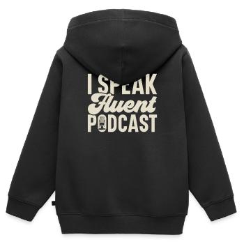 Podcast Host Podcaster Podcasting Podcast Listener - Kids Premium Organic Zip-up Hoodie - black - Back - AI Model Kid Male (0cm)