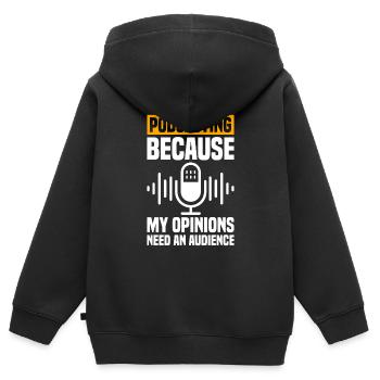 Podcast Host Podcaster Podcasting Podcast Listener - Kids Premium Organic Zip-up Hoodie - black - Back - AI Model Kid Male (0cm)