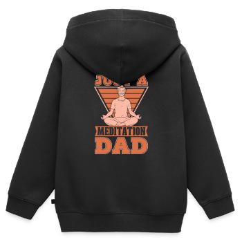 Méditation Méditer juste un papa de méditation - Sweat Premium à capuche zippé enfant bio - noir - Dos - AI Model Kid Male (0cm)