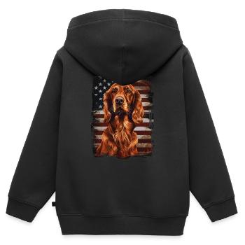 Irish Setter America Usa - Kids Premium Organic Zip-up Hoodie - black - Back - AI Model Kid Male (0cm)