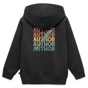 Writer Author - Kids Premium Organic Zip-up Hoodie - black - Back - AI Model Kid Male (0cm)