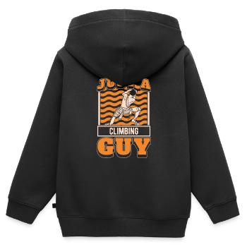 Grimpeur d’escalade juste un grimpeur - Sweat Premium à capuche zippé enfant bio - noir - Dos - AI Model Kid Male (0cm)