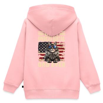 American Bobtail Dad - Kids Premium Organic Zip-up Hoodie - rose - Back - AI Model Kid Female (0cm)