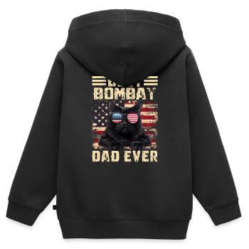 Bombay Papa - Sweat Premium à capuche zippé enfant bio - noir - Dos - AI Model Kid Male (0cm)