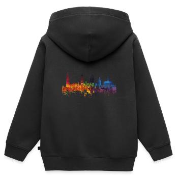 Lohne (Oldenburg) - Sweat Premium à capuche zippé enfant bio - noir - Dos - AI Model Kid Male (0cm)