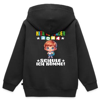 kita abgänger 2024 abschluss kita - Kinder Premium Organic Zip Hoodie - Schwarz - Hinten - AI Model Kid Male (0cm)