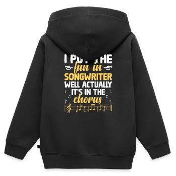 Musicien Auteur-compositeur Chanteur Musicien Musique Musique Pr - Sweat Premium à capuche zippé enfant bio - noir - Dos - AI Model Kid Male (0cm)
