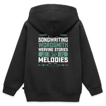 Musiker Songwriter Sänger Musiker Musik Musik Pr - Kinder Premium Organic Zip Hoodie - Schwarz - Hinten - AI Model Kid Male (0cm)