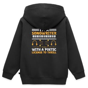 Musiker Songwriter Sänger Musiker Musik Musik Pr - Kinder Premium Organic Zip Hoodie - Schwarz - Hinten - AI Model Kid Male (0cm)