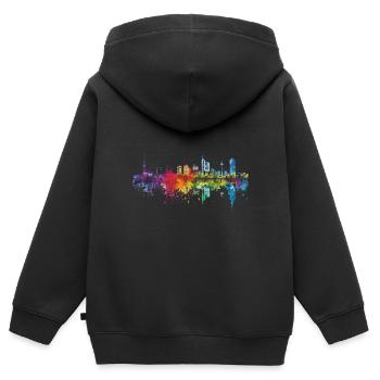 Ludwigshafen am Rhein - Kinder Premium Organic Zip Hoodie - Schwarz - Hinten - AI Model Kid Male (0cm)