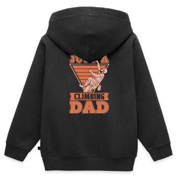 Grimpeur Juste un papa grimpeur - Sweat Premium à capuche zippé enfant bio - noir - Dos - AI Model Kid Male (0cm)