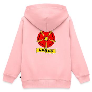 Lipperland Ostwestfalen Lippische Rose Lippe Lemgo - Kinder Premium Organic Zip Hoodie - Rosa - Hinten - AI Model Kid Female (0cm)