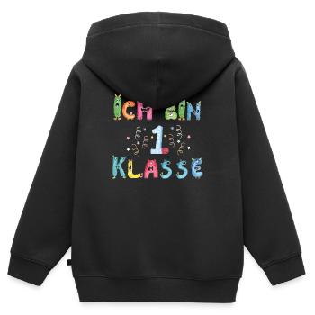 Ich bin 1. klasse Monster kids Kindergeschenk - Kinder Premium Organic Zip Hoodie - Schwarz - Hinten - AI Model Kid Male (0cm)