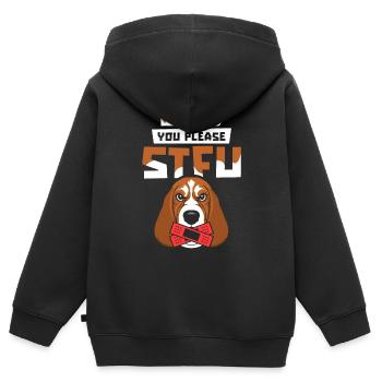 Bassett Dog Stfu Would You Please Shut Up - Kids Premium Organic Zip-up Hoodie - black - Back - AI Model Kid Male (0cm)