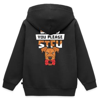 Airedale Terrier Stfu Would You Please Shut Up - Kids Premium Organic Zip-up Hoodie - black - Back - AI Model Kid Male (0cm)